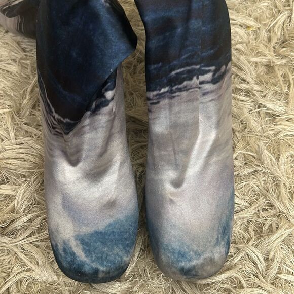 Jeffrey Campbell Rare Pantalones High Heel Platform Pant Boots Blue Waves size 7 - Picture 12 of 16